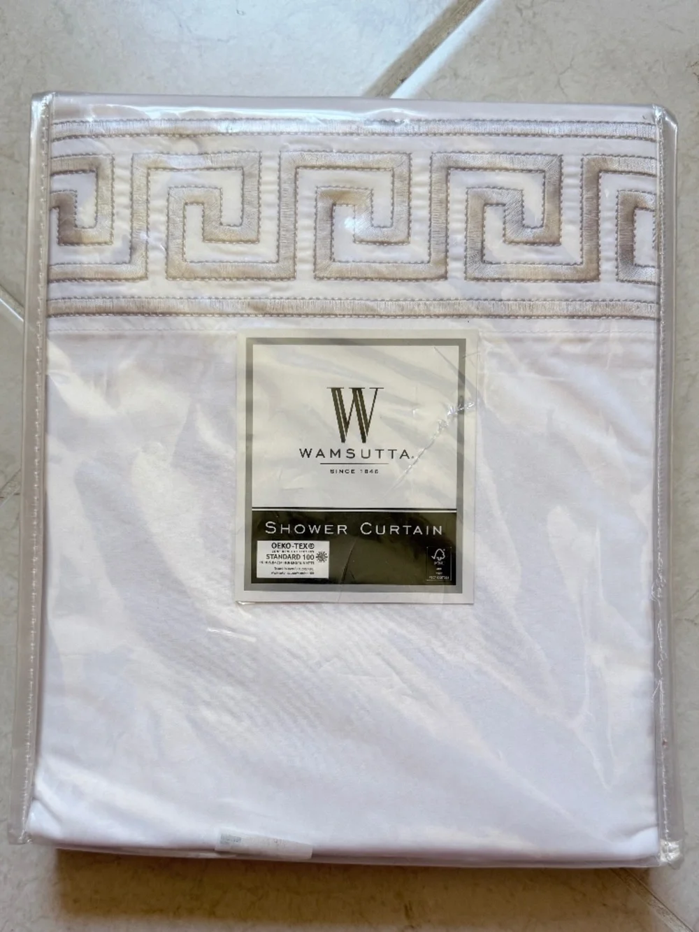 Wamsutta Embroidered Stitch Shower Curtain